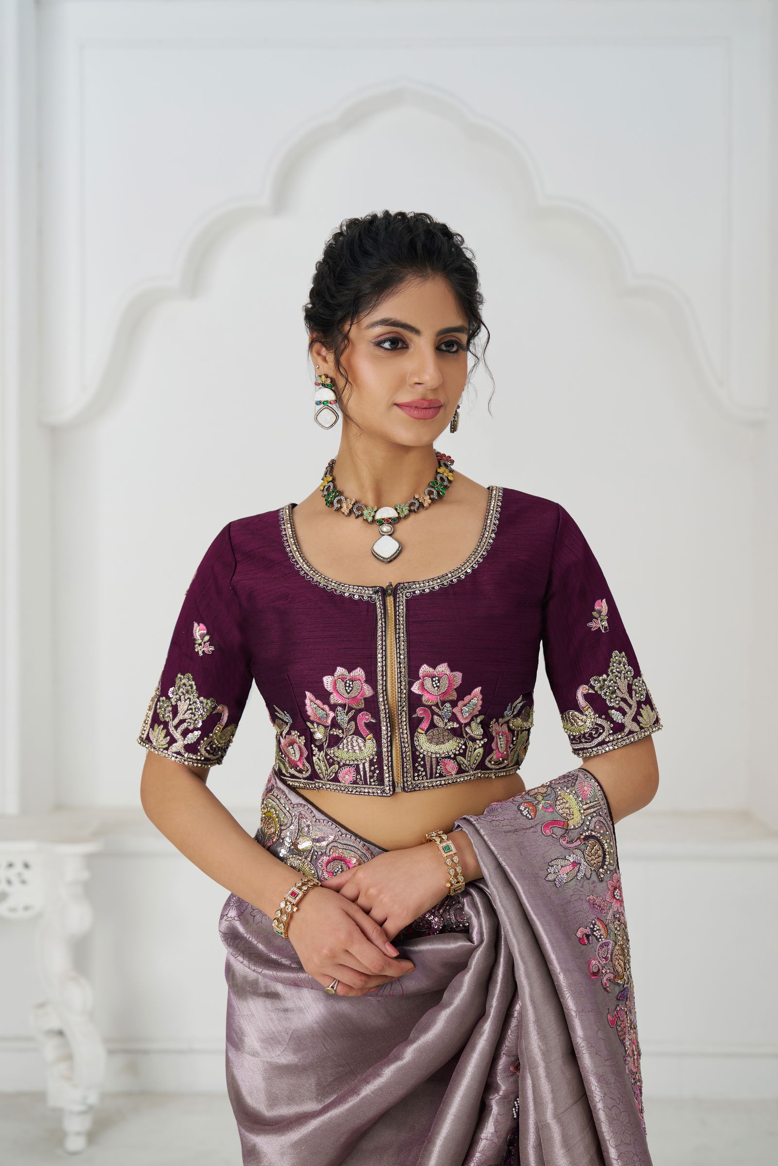 Kf  111 Mauve Color Saree Pure Dola Viscouse Silk Saree Wholesale Suppliers In Mumbai